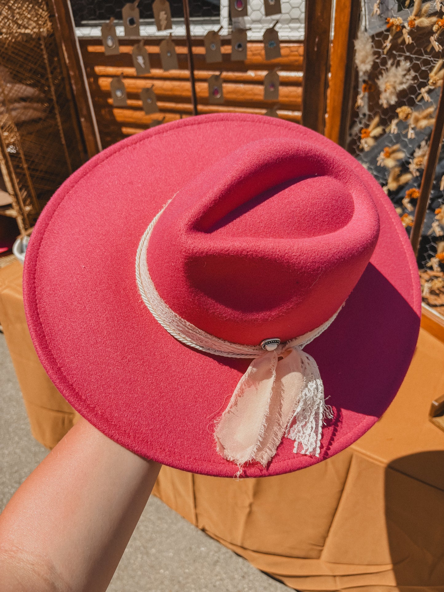 Pink Vegan Felt Hat
