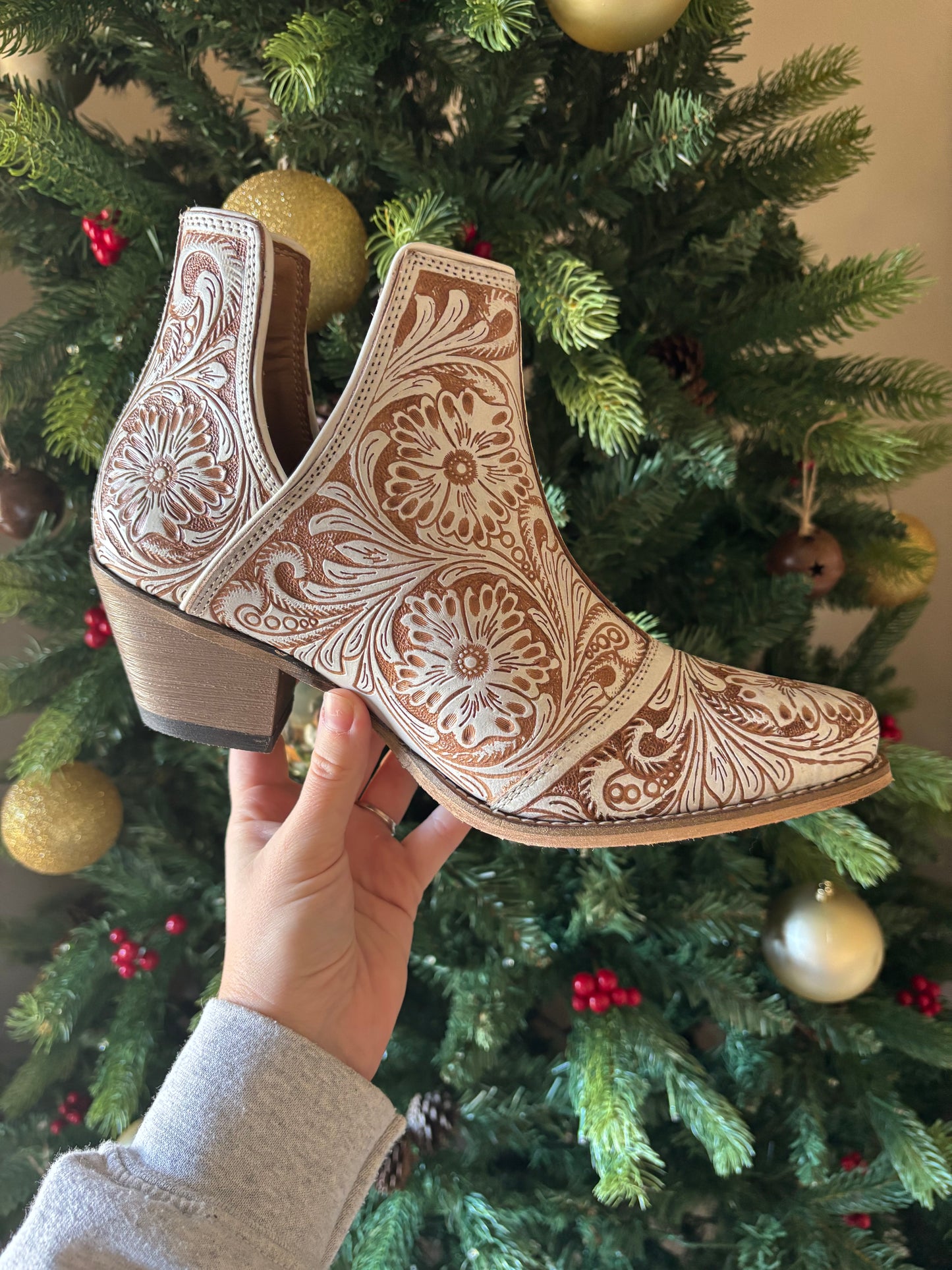 Hand Tooled Booties